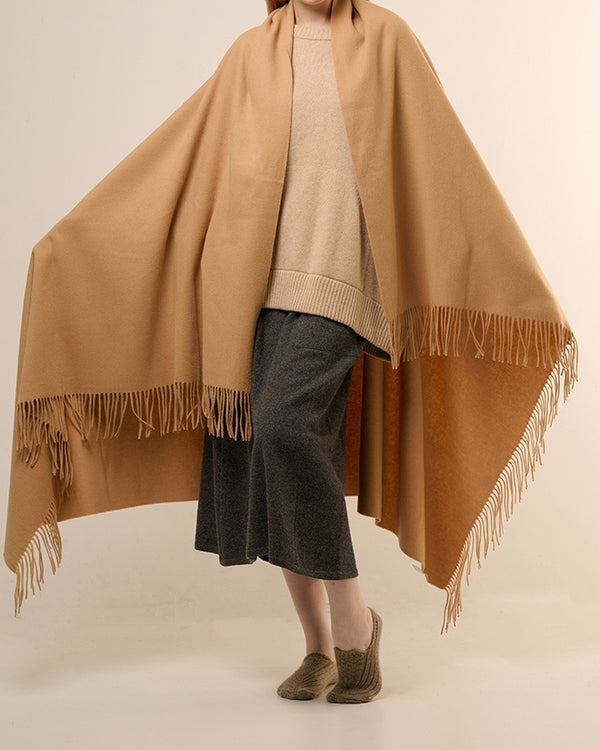 The Nomad Lambswool Blanket-Wrap, detail 3
