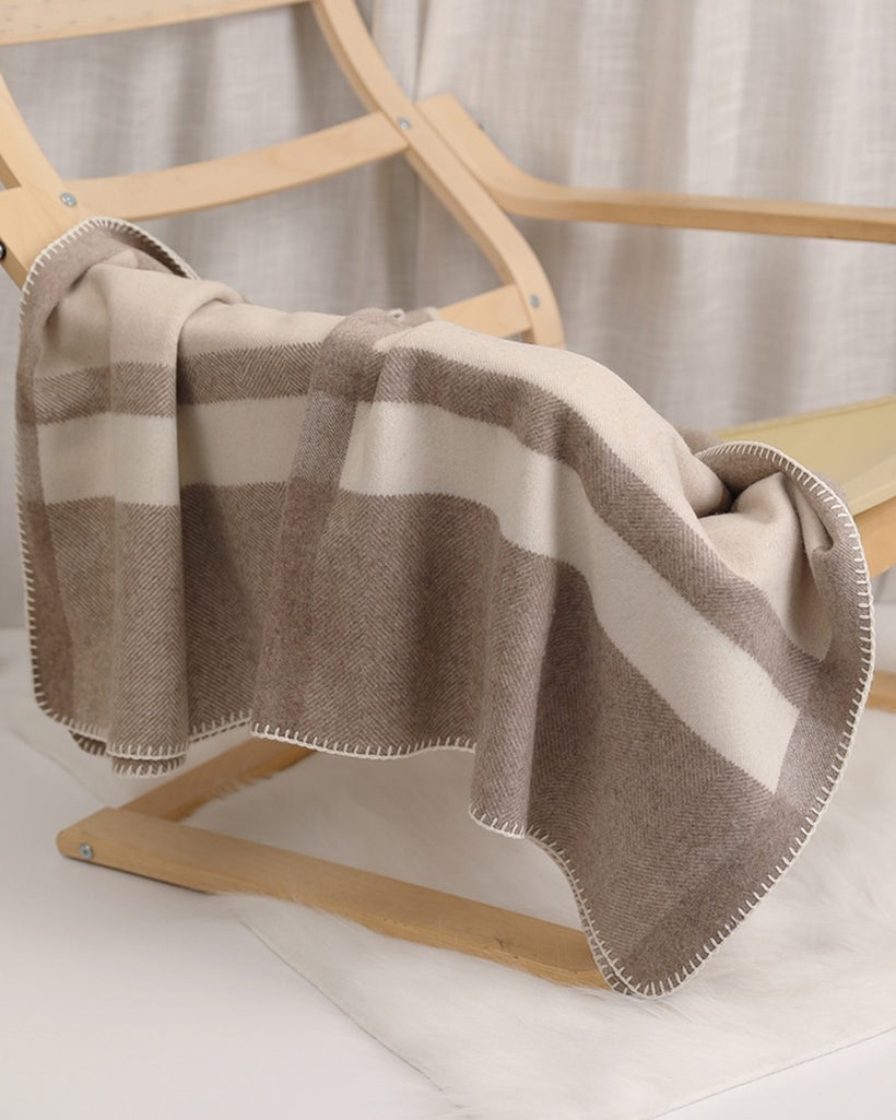 The Nomad Twill Wool Throw, styled 4