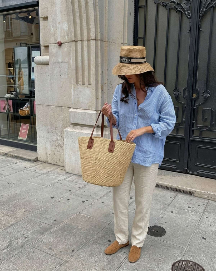 The Portofino Raffia Basket Tote