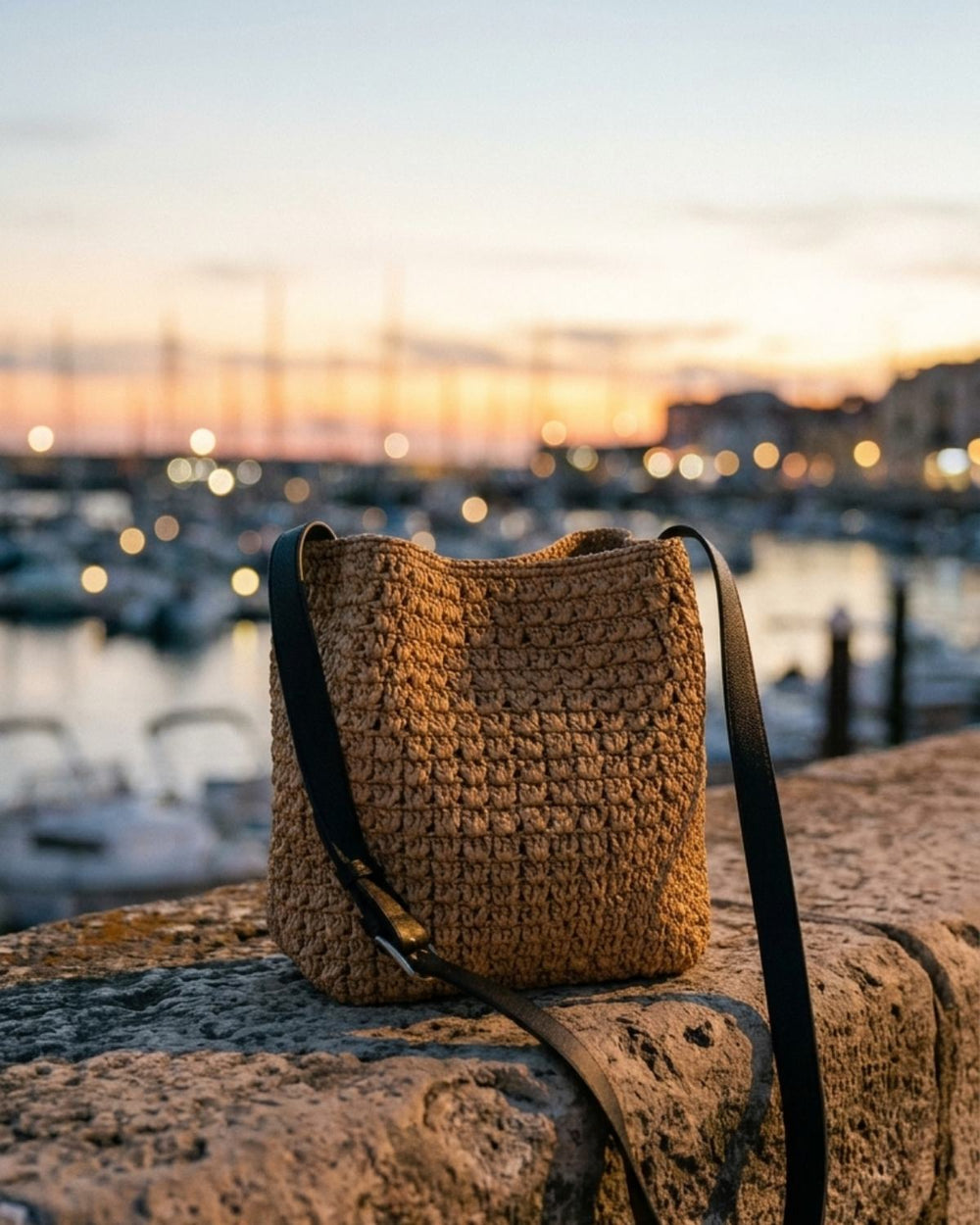 The Camogli Woven Bucket Crossbody