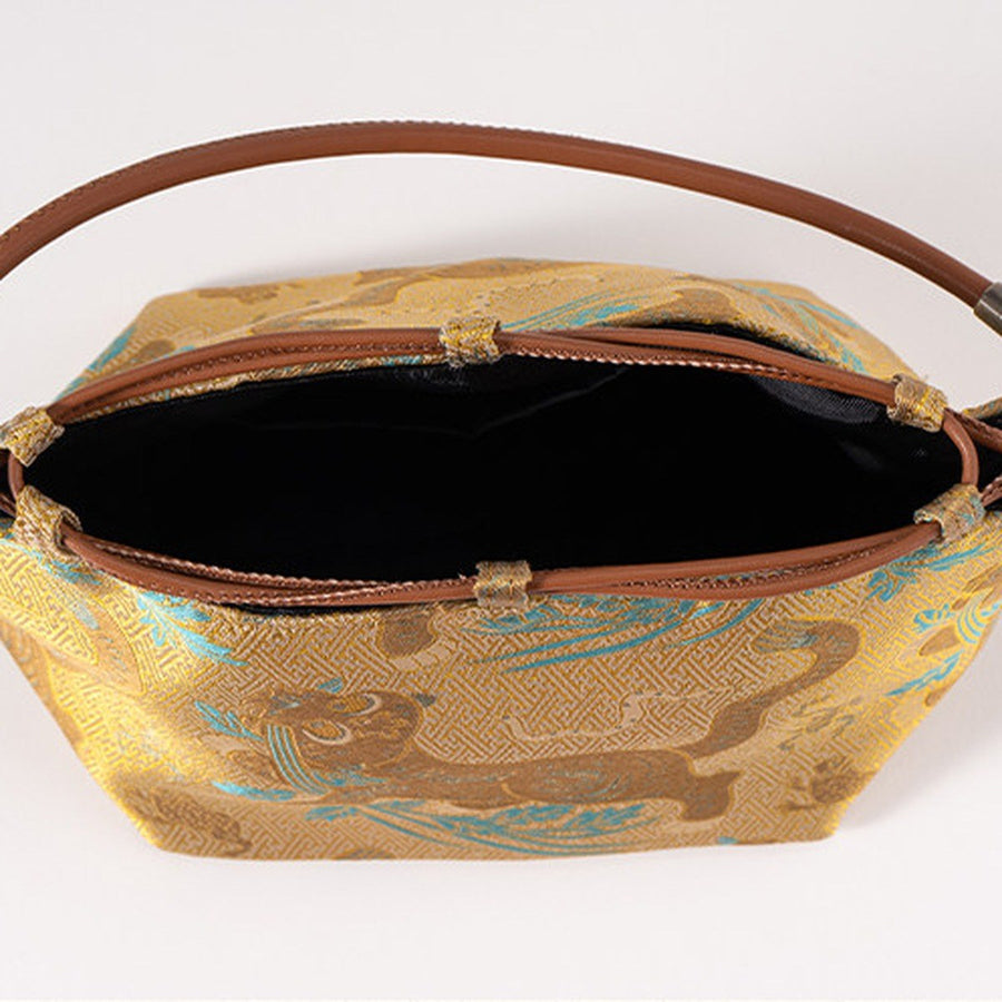 The Brocade Bucket Bag — Open