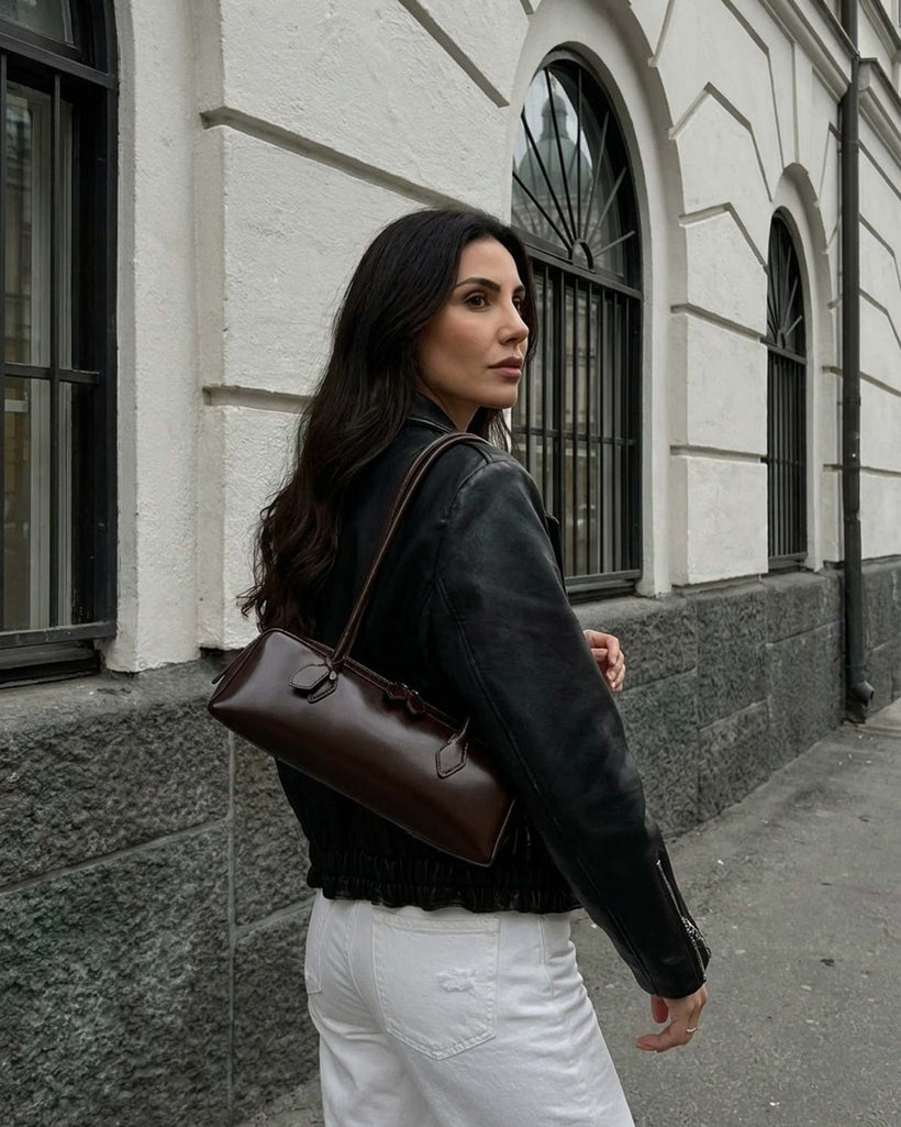 The Cannes Baguette Bag — worn