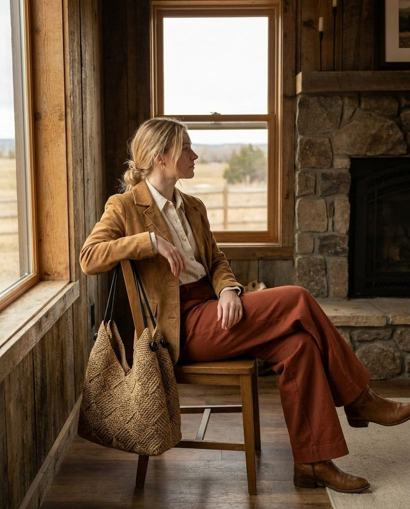 The Trani Basket Shoulder Bag — worn