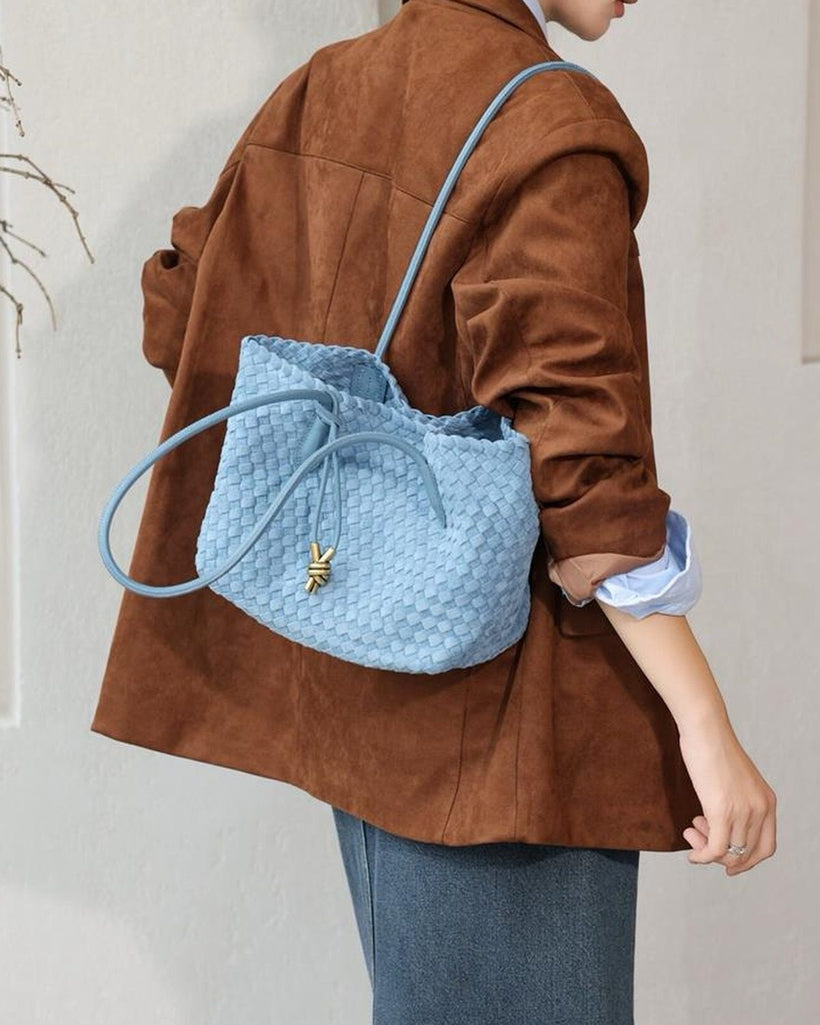 The Torino Woven Tote — worn