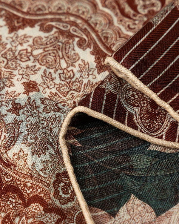 The Reversible Silk-Wool Square — Silk Road detail