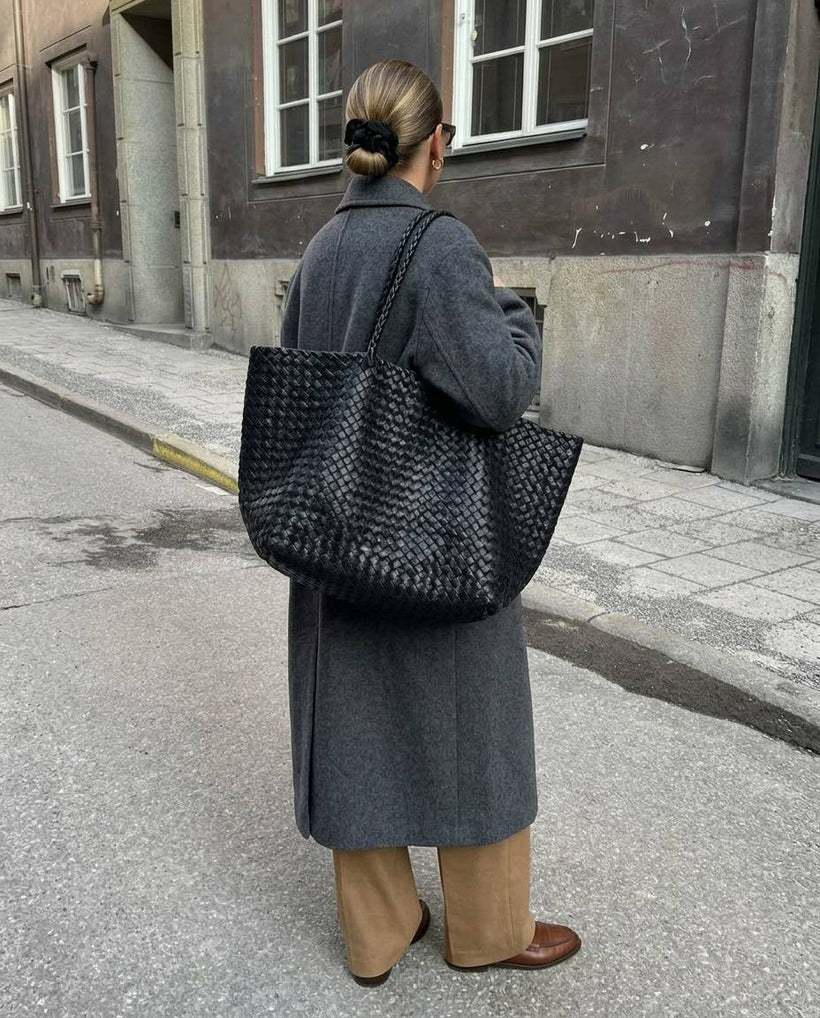 The Heritage Woven Leather Tote - styled
