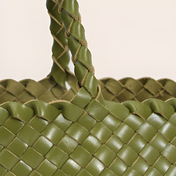 The Heritage Woven Leather Tote, Top-Grain: The Handle