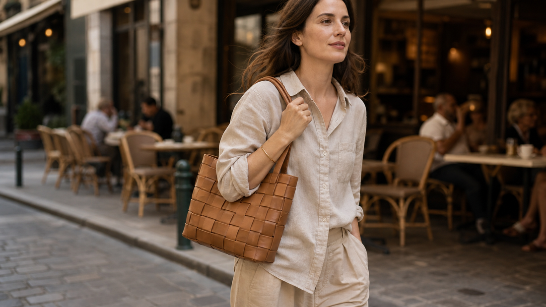 Styling a Woven Leather Tote Every Day