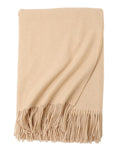 The Nomad Lambswool Blanket-Wrap in Beige