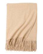 The Nomad Lambswool Blanket-Wrap in Beige