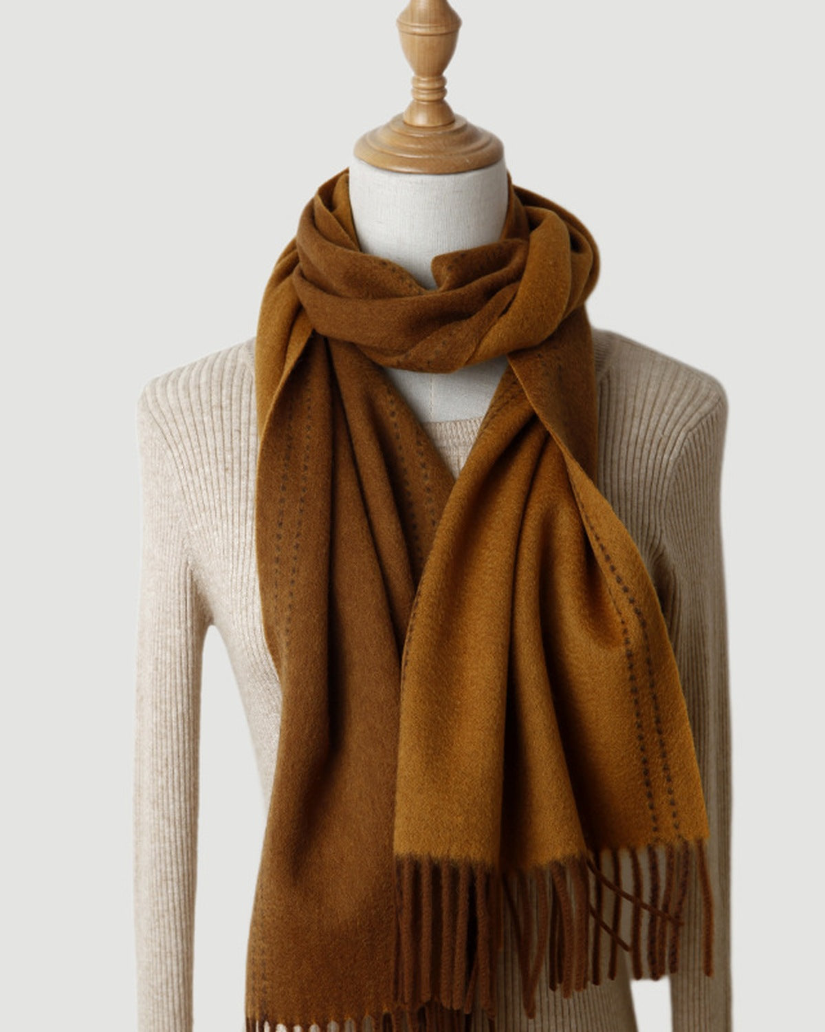 The Reversible Topstitch Scarf in Camel