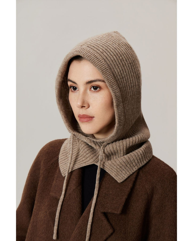 The Wool Balaclava Hood, styled 1