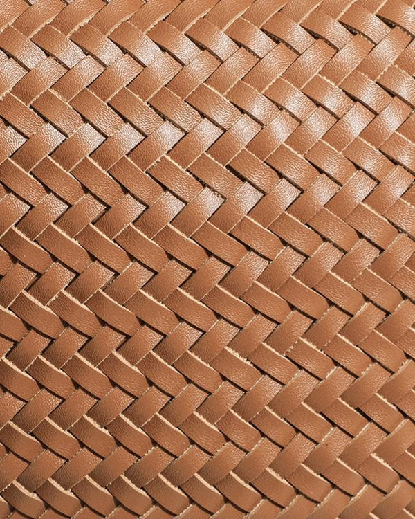 The Lecce Woven Bucket, extreme close-up of the herringbone weave
