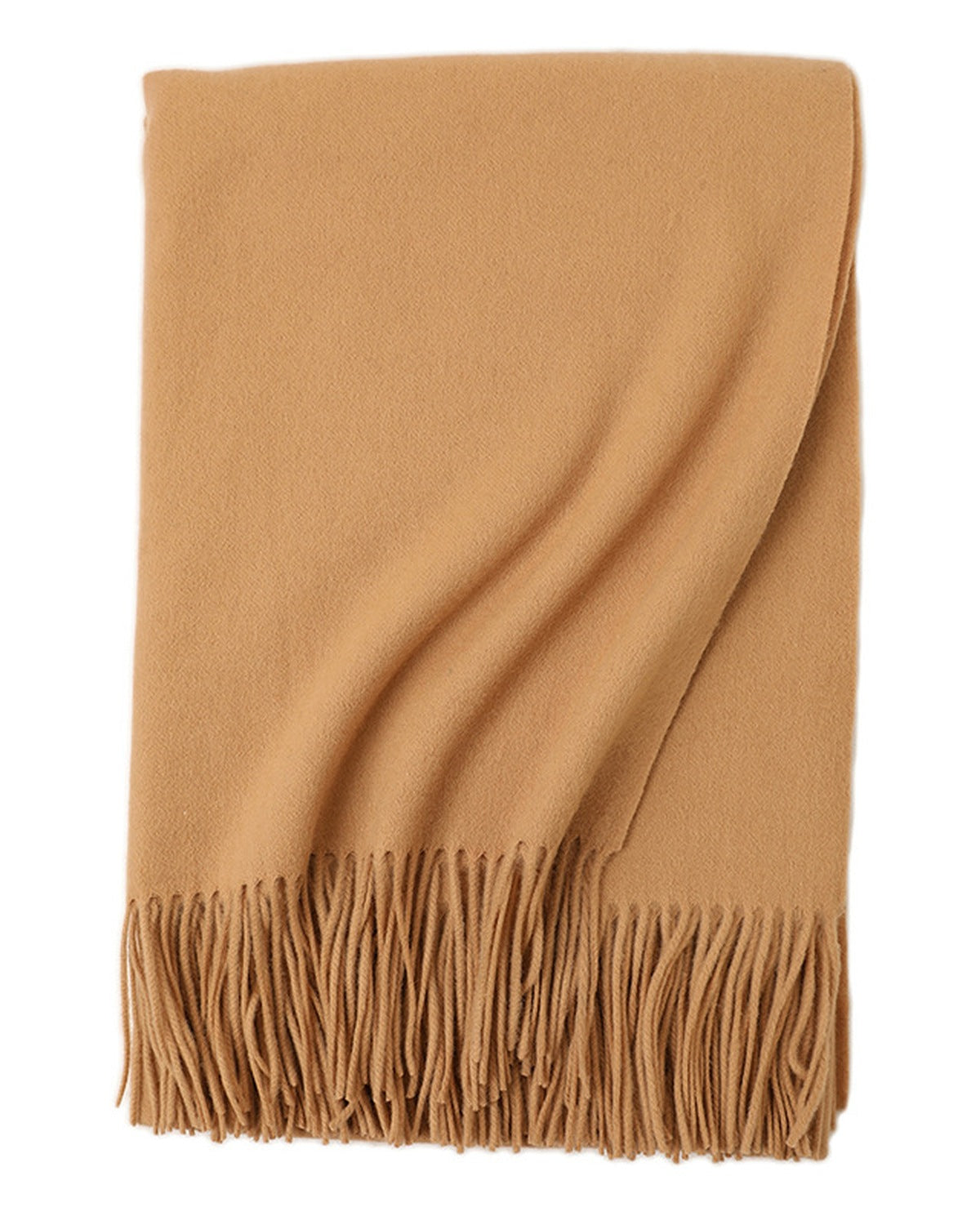 The Nomad Lambswool Blanket-Wrap in Camel