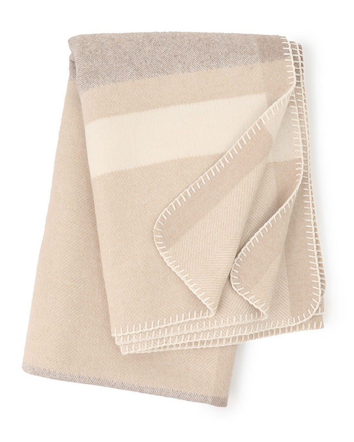 The Nomad Twill Wool Throw in Beige