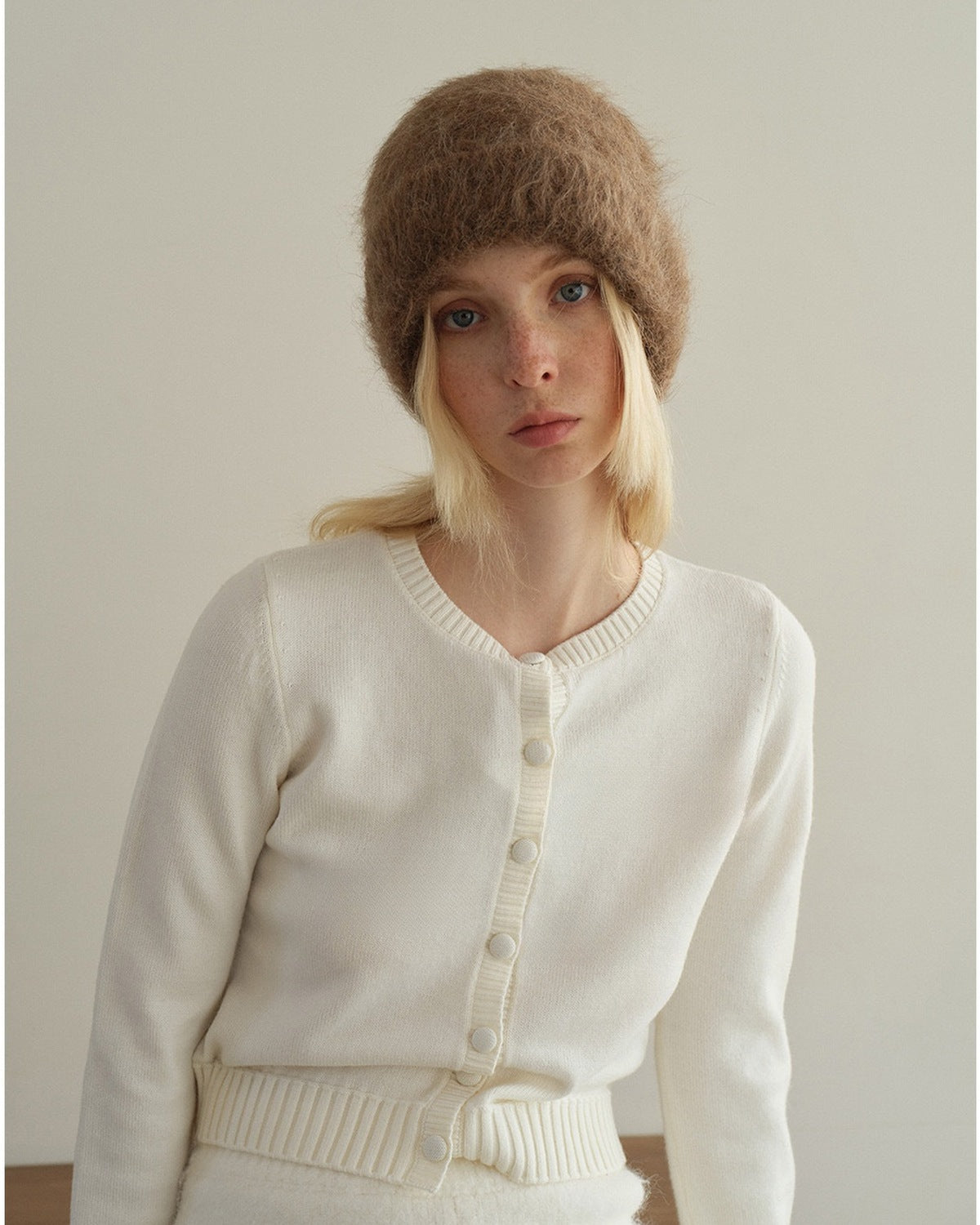 The Alpaca-Blend Cloud Beanie in Espresso