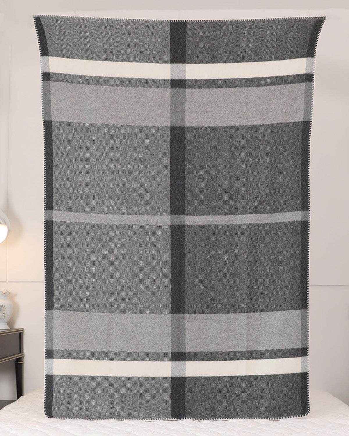 The Nomad Twill Wool Throw in Grey