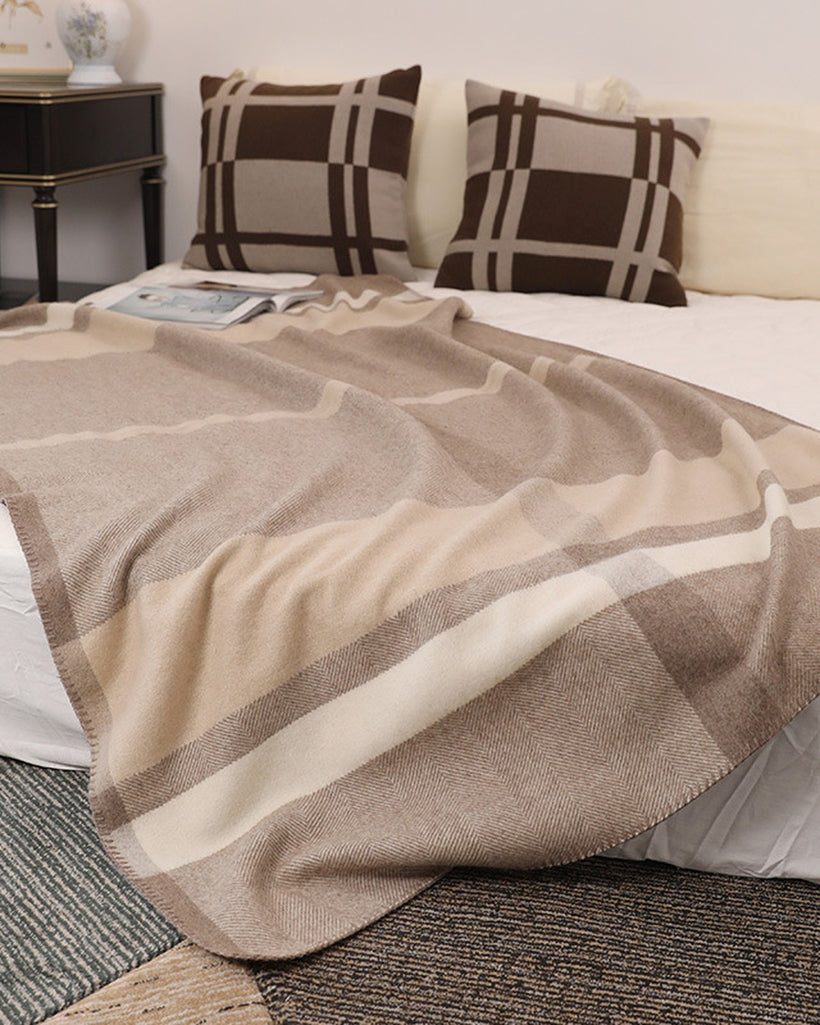 The Nomad Twill Wool Throw, styled 2
