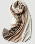 The Undyed Cable-Knit Cashmere Shawl in Raw