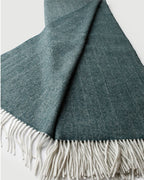 The Herringbone Cashmere-Blend Throw in Olive