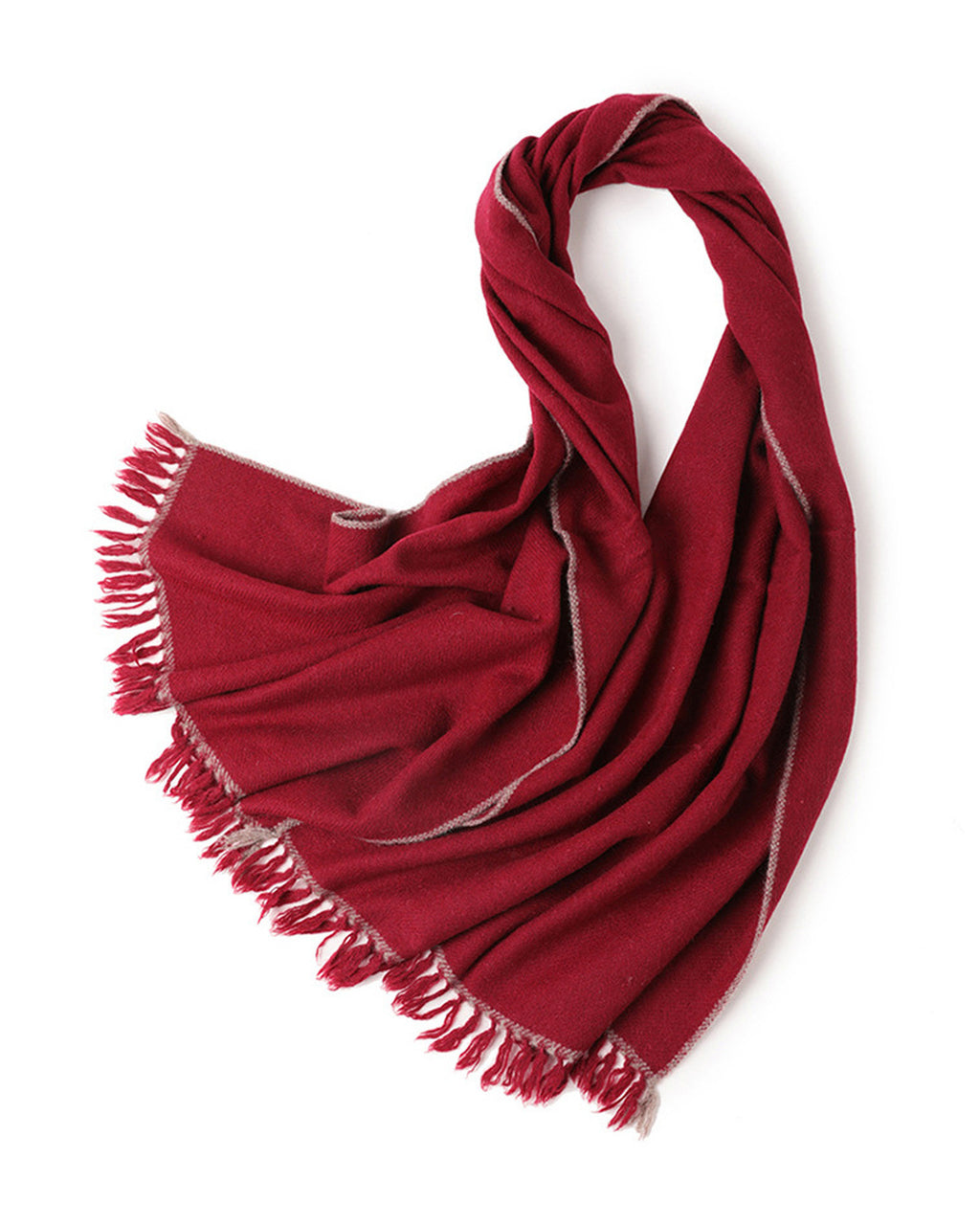The Hohhot Heritage Wool Wrap in Burgundy