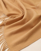 The Nomad Lambswool Blanket-Wrap in Camel