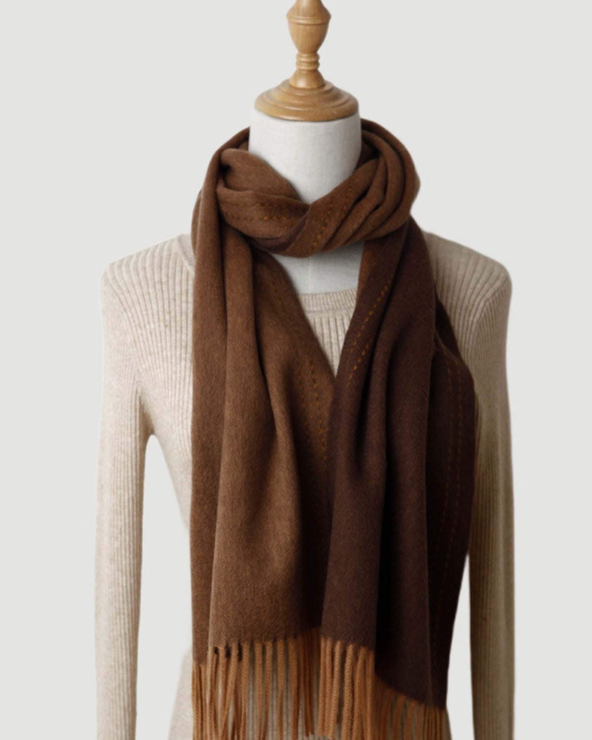 The Reversible Topstitch Scarf in Espresso