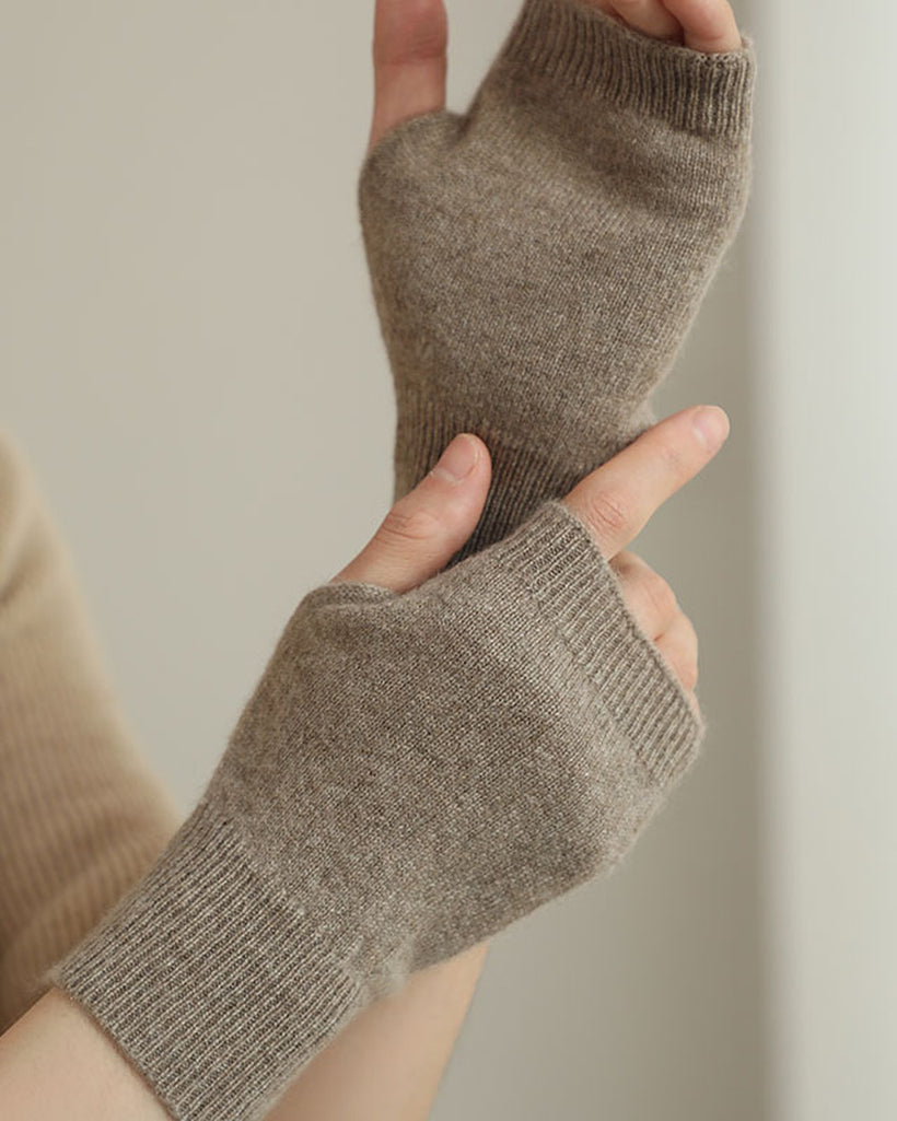 The Cashmere Fingerless Gloves, styled 2