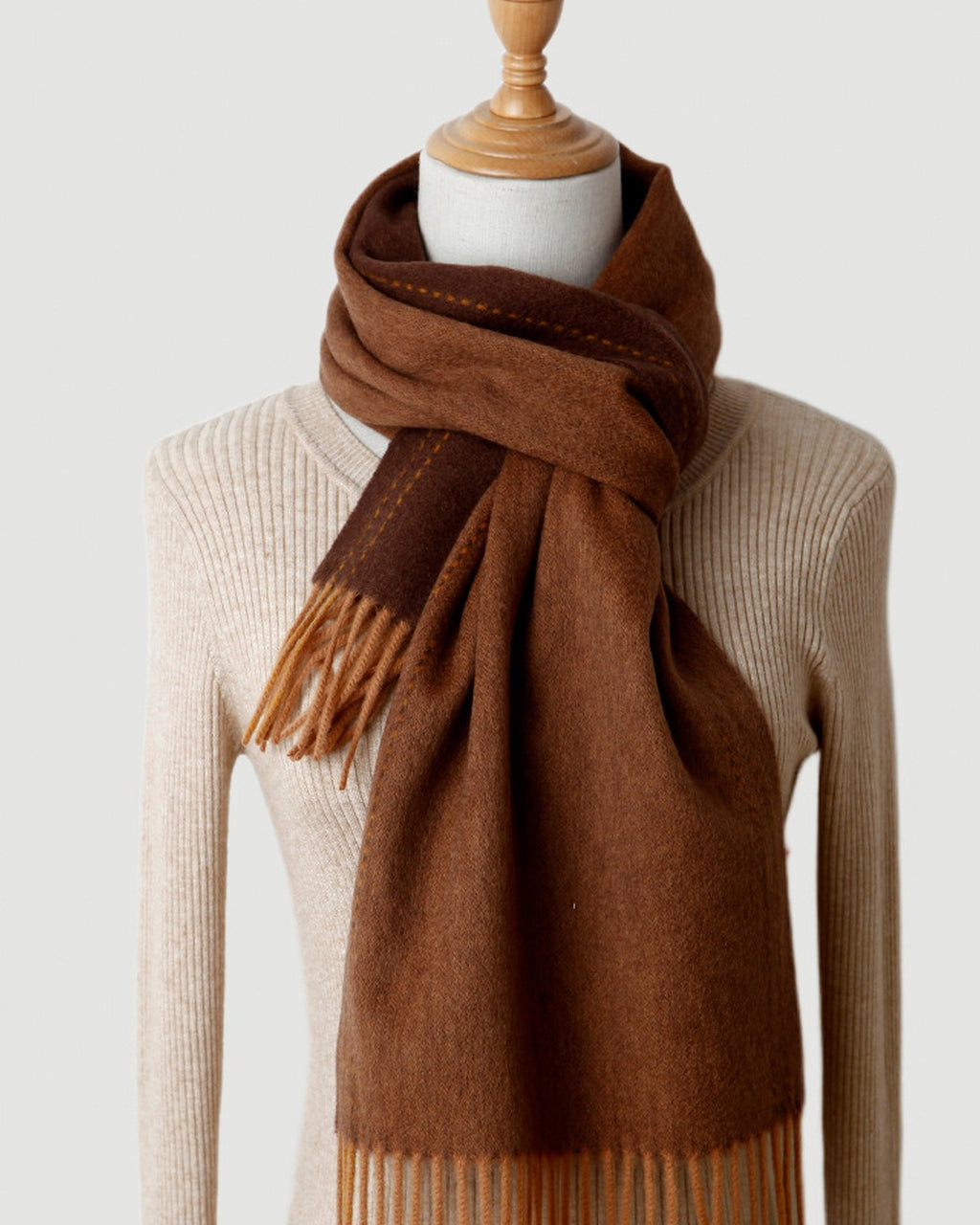 The Reversible Topstitch Scarf in Espresso