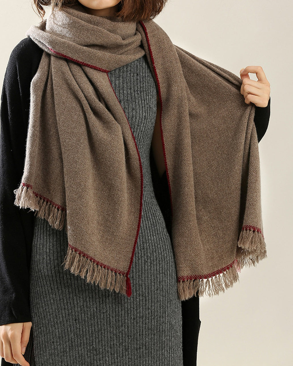 The Hohhot Heritage Wool Wrap in Raw