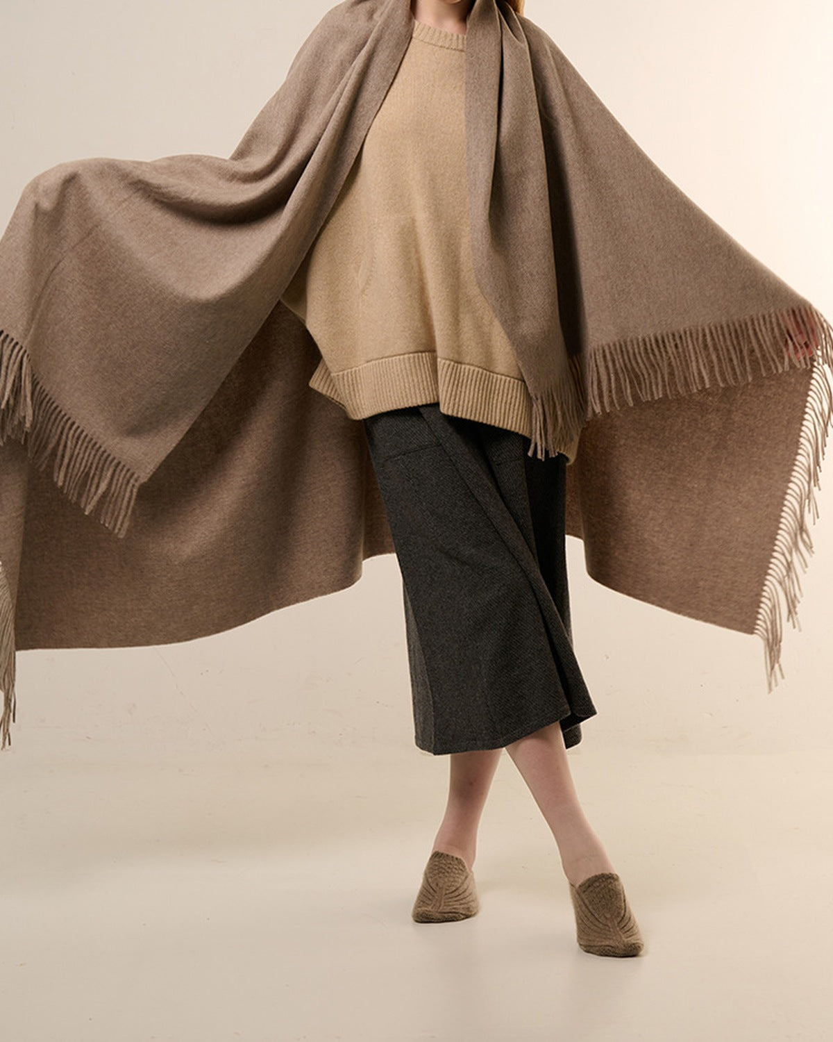 The Nomad Lambswool Blanket-Wrap in Raw