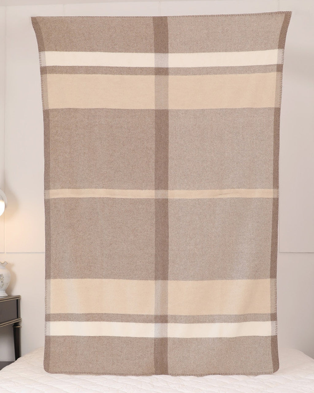 The Nomad Twill Wool Throw in Oat
