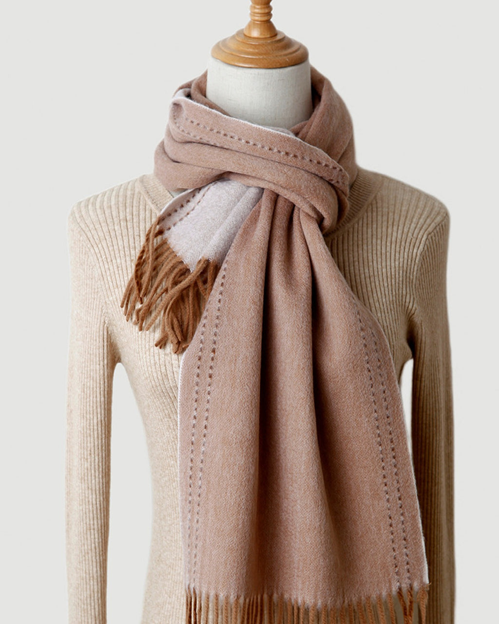 The Reversible Topstitch Scarf in Oat