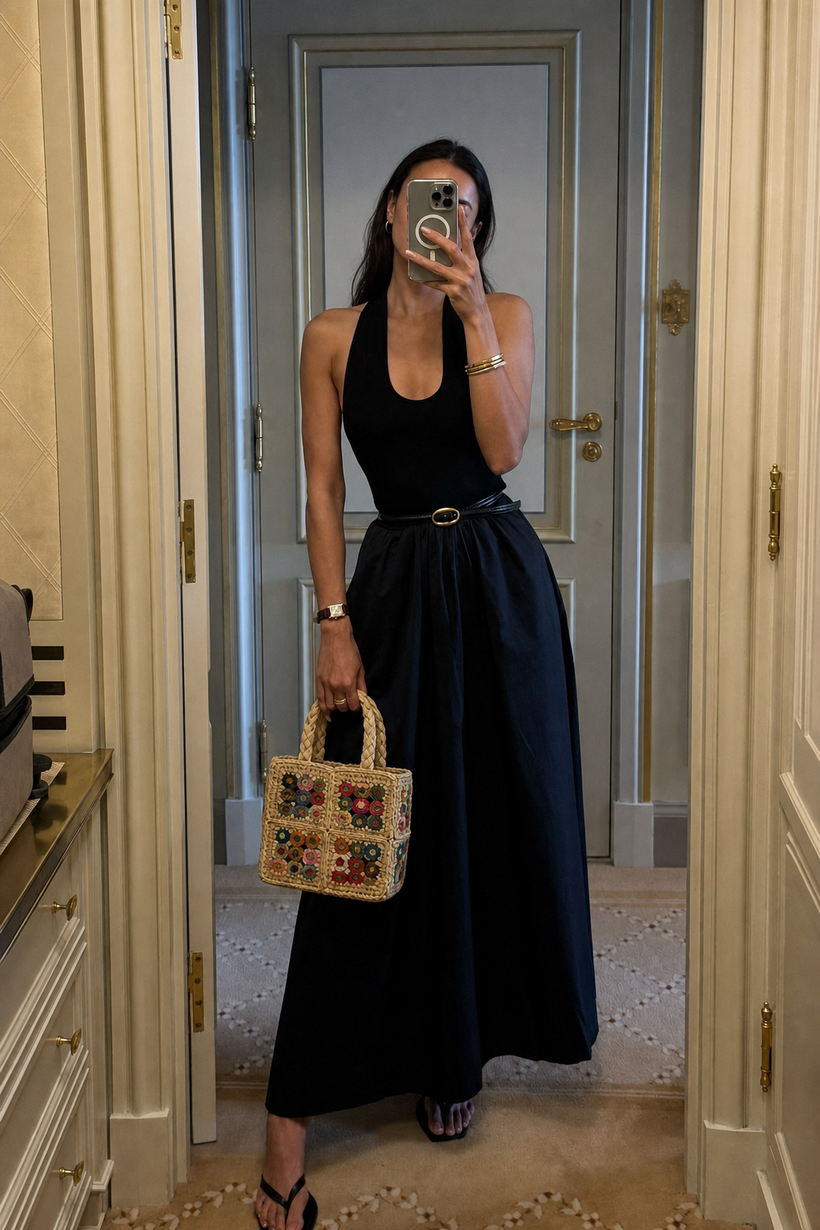 The Wildflower Crochet Raffia Tote