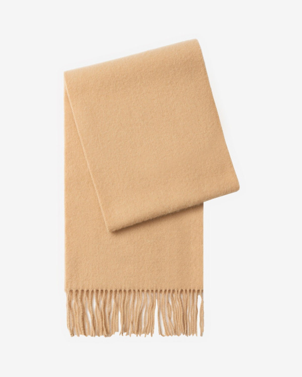 The Brushed Lambswool Long-Scarf in Camel