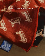 Wildfool 85cm carriage scarf folded to show black and brick-red reversible sides together