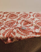 Wildfool 65cm red baroque scarf folded to show dimensional red-cream alternating layers