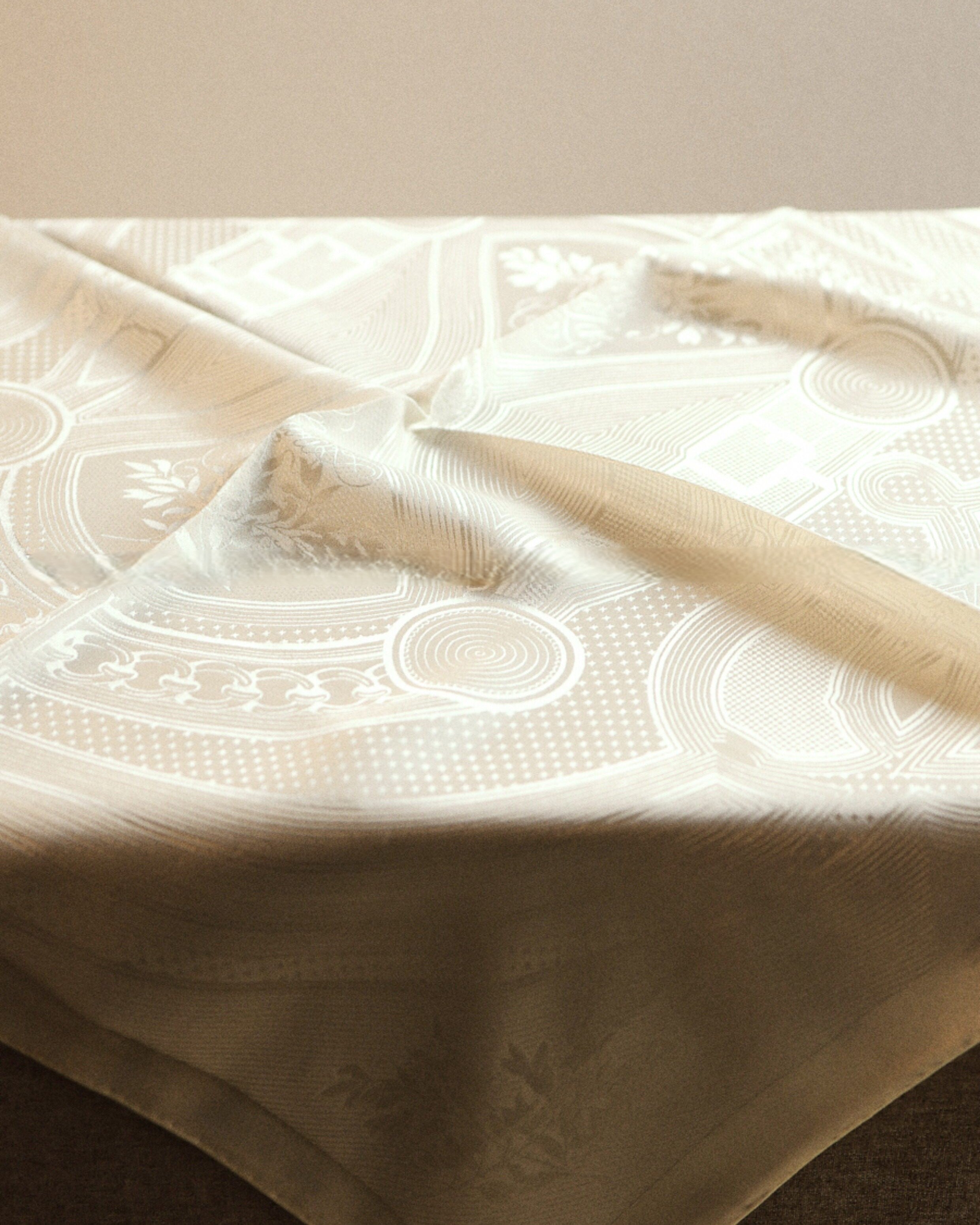 Detail of 19mm silk surface texture and warm ivory-cream tone — Wildfool heavyweight scarf