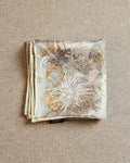 Reverse side of Wildfool silk wool scarf in silver-gray pearl botanical print