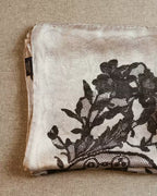 Close-up of hexagonal lace-mesh texture printed on Wildfool silk gauze scarf