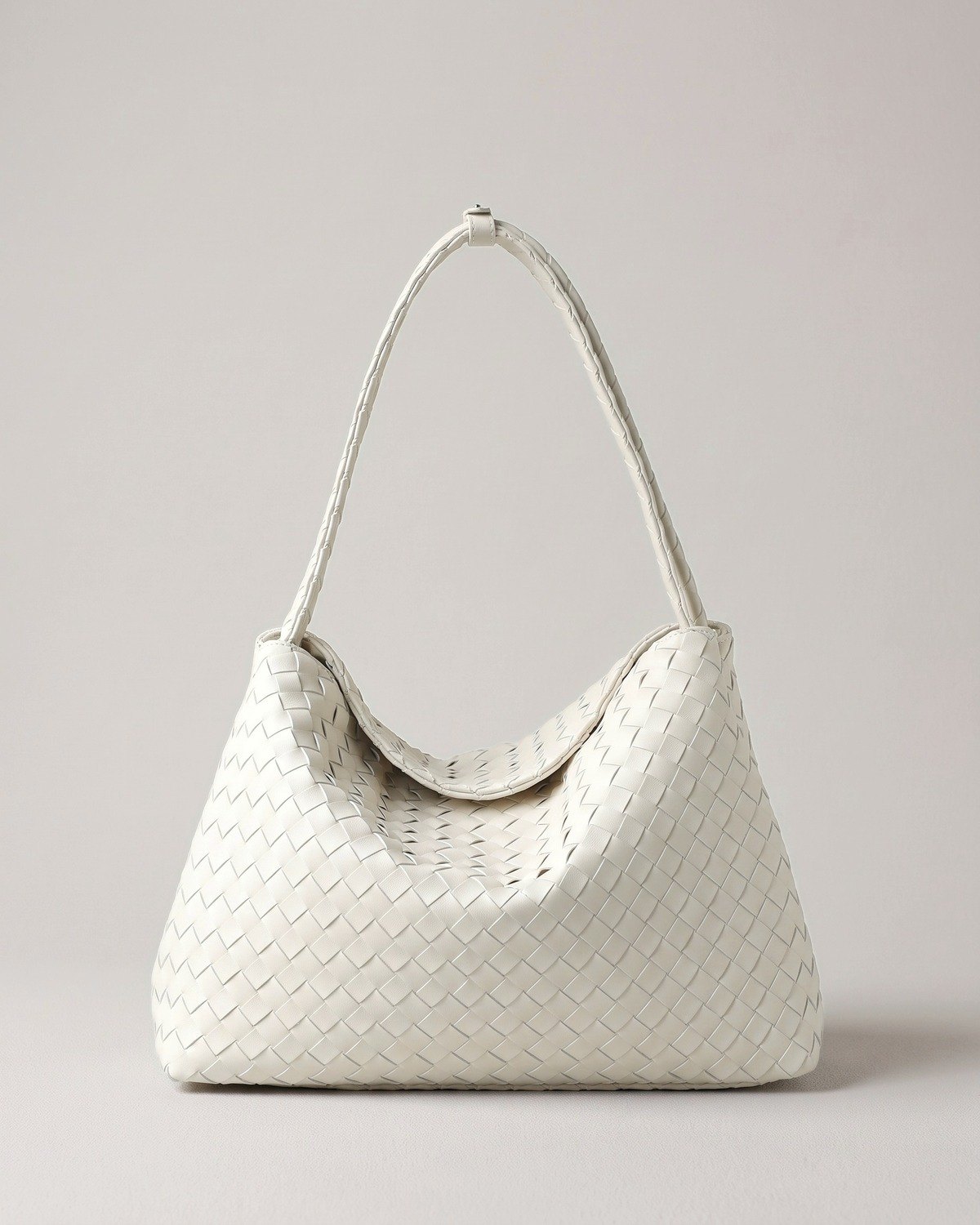 Wildfool The Treviso Woven Hobo in Ivory, ivory large slouchy woven hobo shoulder bag
