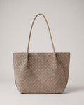 Wildfool The Perugia Woven Tote in Taupe, taupe woven suede-finish cowhide slouchy tote