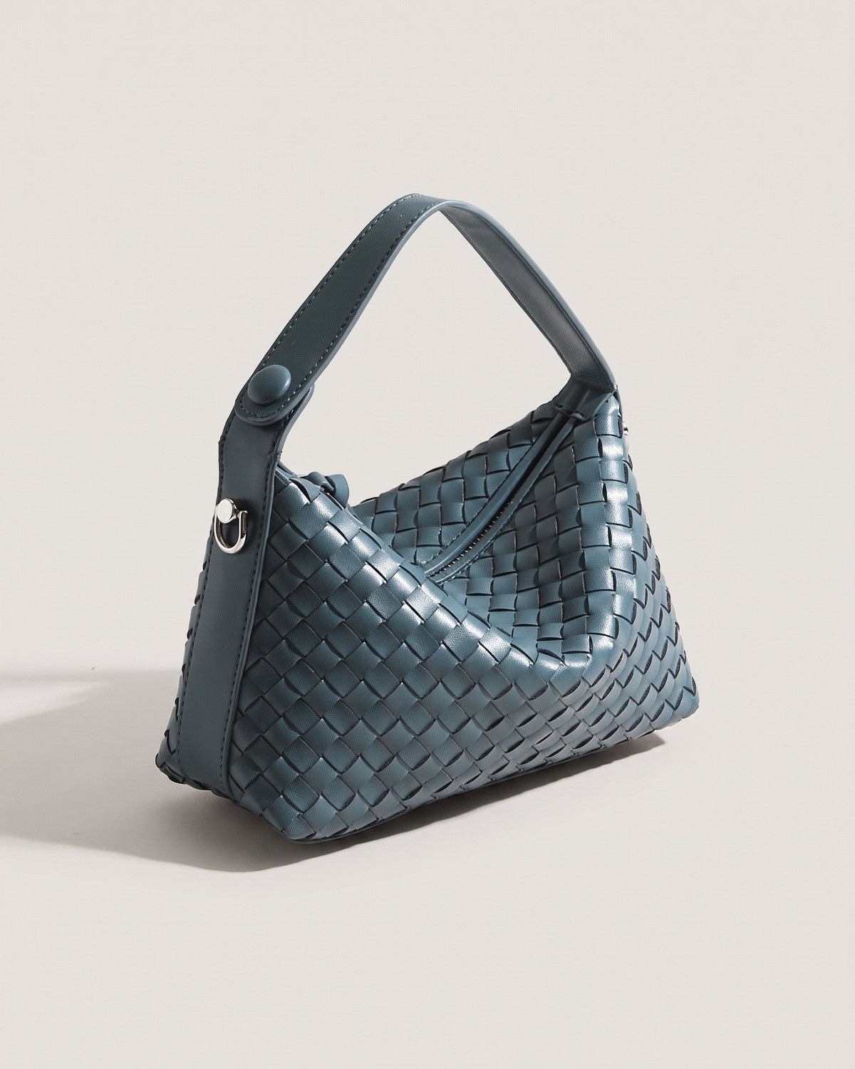 Wildfool The Parma Woven Mini Hobo in Dusty Blue, dusty blue woven cowhide mini hobo bag