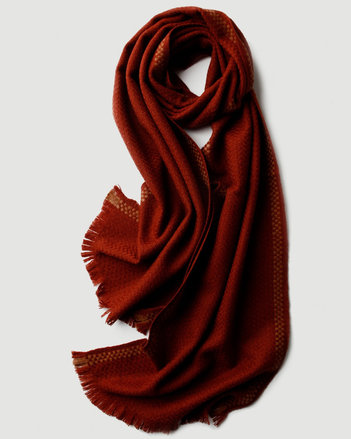 The Herringbone Wool Scarf in Burgundy
