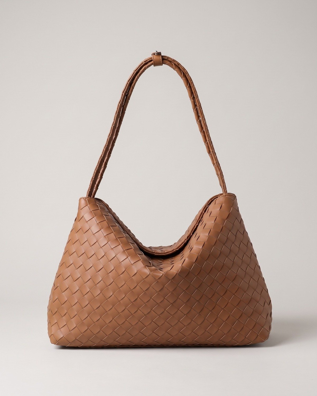 Wildfool The Treviso Woven Hobo in Caramel, caramel slouchy woven shoulder bag with zip divider