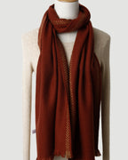 The Herringbone Wool Scarf in Burgundy