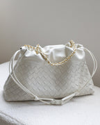 Wildfool The Assisi Chain Pouch in Ivory, three-quarter view