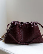 Wildfool The Assisi Chain Pouch in Burgundy, front view