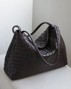 Wildfool The Treviso Woven Hobo in Espresso, three-quarter view