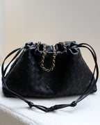 Wildfool The Assisi Chain Pouch in Black, front view